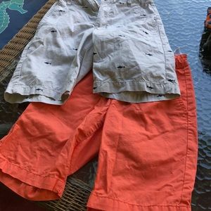 Two pairs of chinos with adjustable waists